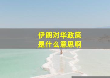 伊朗对华政策是什么意思啊