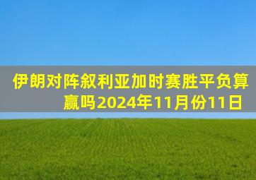 伊朗对阵叙利亚加时赛胜平负算赢吗2024年11月份11日