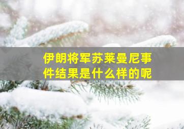 伊朗将军苏莱曼尼事件结果是什么样的呢