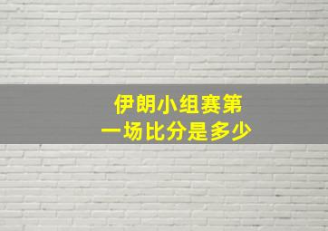 伊朗小组赛第一场比分是多少