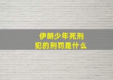 伊朗少年死刑犯的刑罚是什么