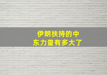 伊朗扶持的中东力量有多大了