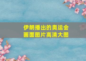 伊朗播出的奥运会画面图片高清大图