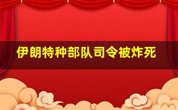 伊朗特种部队司令被炸死