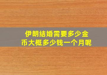 伊朗结婚需要多少金币大概多少钱一个月呢