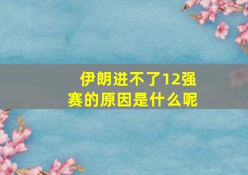 伊朗进不了12强赛的原因是什么呢