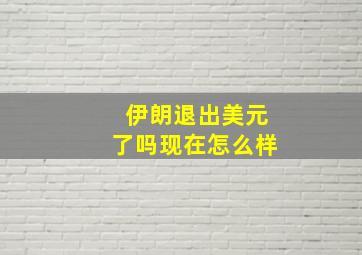 伊朗退出美元了吗现在怎么样