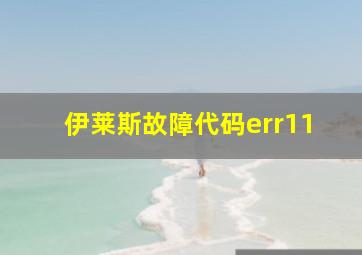 伊莱斯故障代码err11