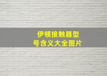 伊顿接触器型号含义大全图片