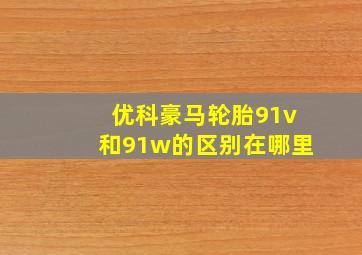 优科豪马轮胎91v和91w的区别在哪里