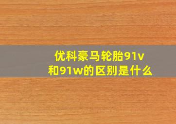 优科豪马轮胎91v和91w的区别是什么