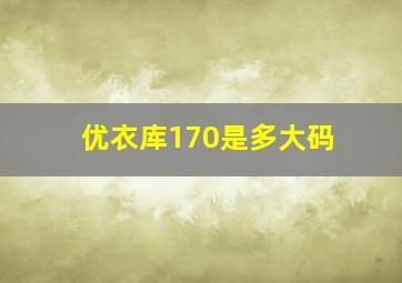 优衣库170是多大码