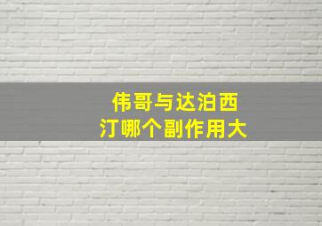 伟哥与达泊西汀哪个副作用大