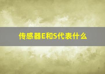 传感器E和S代表什么