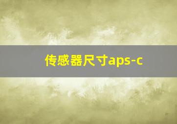 传感器尺寸aps-c