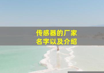 传感器的厂家名字以及介绍