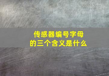 传感器编号字母的三个含义是什么