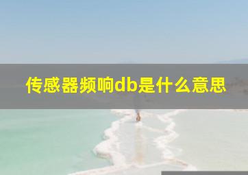 传感器频响db是什么意思