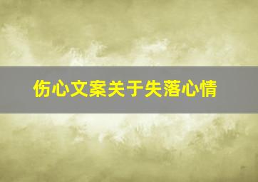 伤心文案关于失落心情