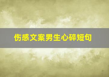 伤感文案男生心碎短句