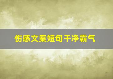 伤感文案短句干净霸气