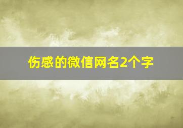 伤感的微信网名2个字