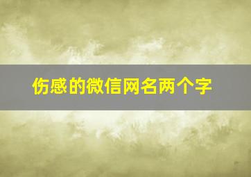 伤感的微信网名两个字