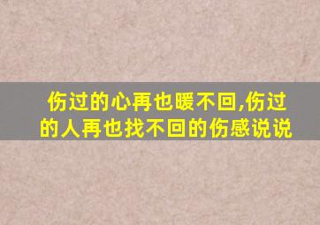 伤过的心再也暖不回,伤过的人再也找不回的伤感说说