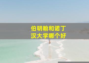 伯明翰和诺丁汉大学哪个好