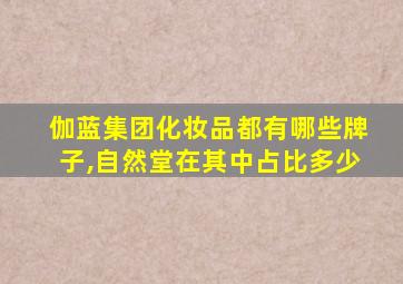 伽蓝集团化妆品都有哪些牌子,自然堂在其中占比多少