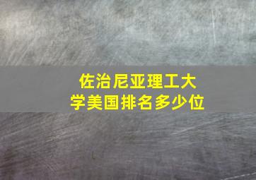 佐治尼亚理工大学美国排名多少位