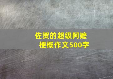 佐贺的超级阿嬷梗概作文500字