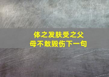 体之发肤受之父母不敢毁伤下一句