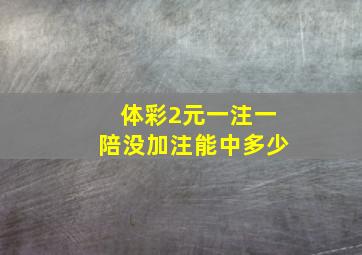 体彩2元一注一陪没加注能中多少