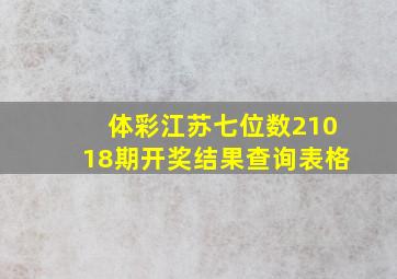 体彩江苏七位数21018期开奖结果查询表格