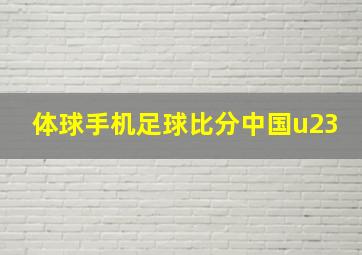 体球手机足球比分中国u23