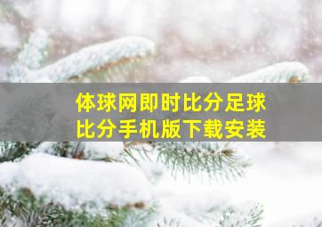 体球网即时比分足球比分手机版下载安装