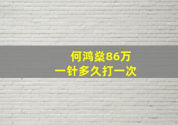 何鸿燊86万一针多久打一次