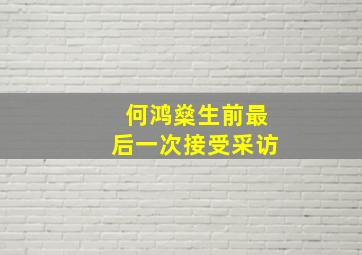 何鸿燊生前最后一次接受采访