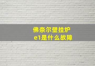 佛奈尔壁挂炉e1是什么故障