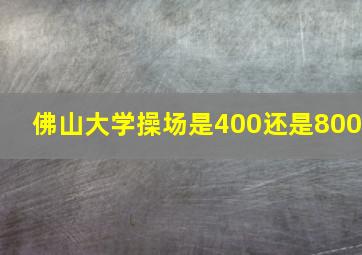 佛山大学操场是400还是800