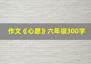 作文《心愿》六年级300字