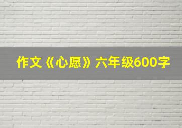 作文《心愿》六年级600字