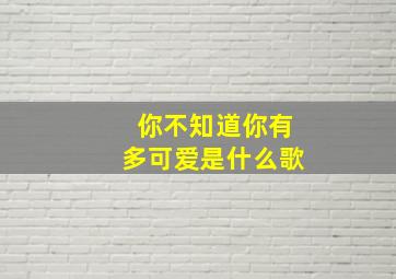 你不知道你有多可爱是什么歌