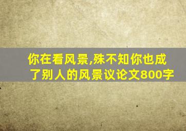 你在看风景,殊不知你也成了别人的风景议论文800字