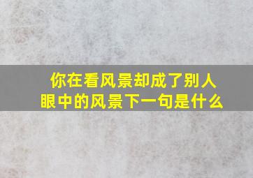 你在看风景却成了别人眼中的风景下一句是什么