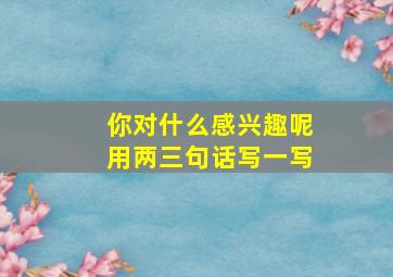 你对什么感兴趣呢用两三句话写一写