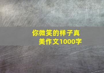 你微笑的样子真美作文1000字