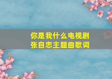 你是我什么电视剧张自忠主题曲歌词