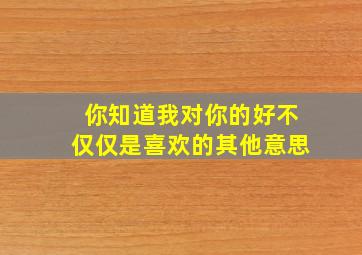 你知道我对你的好不仅仅是喜欢的其他意思